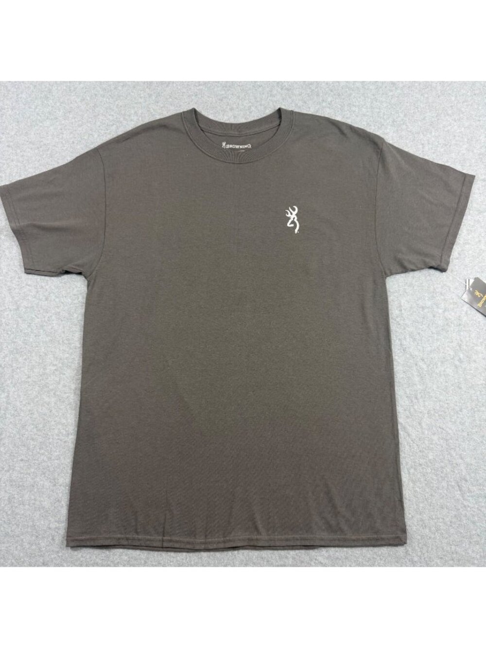 Browning Men’s T-Shirt Large Gray Buckmark Logo Casual Sportswear NWT Cotton